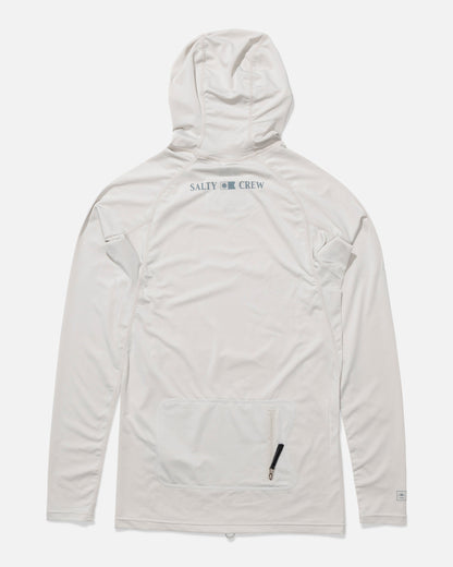 APEX HOOD SURF RASHGUARD - Light Grey | Salty Crew