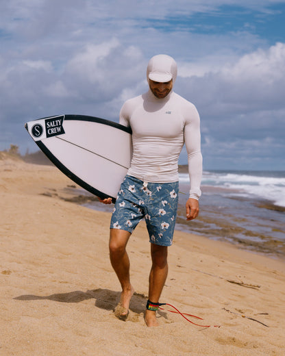 APEX HOOD SURF RASHGUARD - Light Grey | Salty Crew