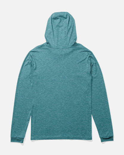 RAIL HOOD SUNSHIRT - Teal Blue Heather | Salty Crew