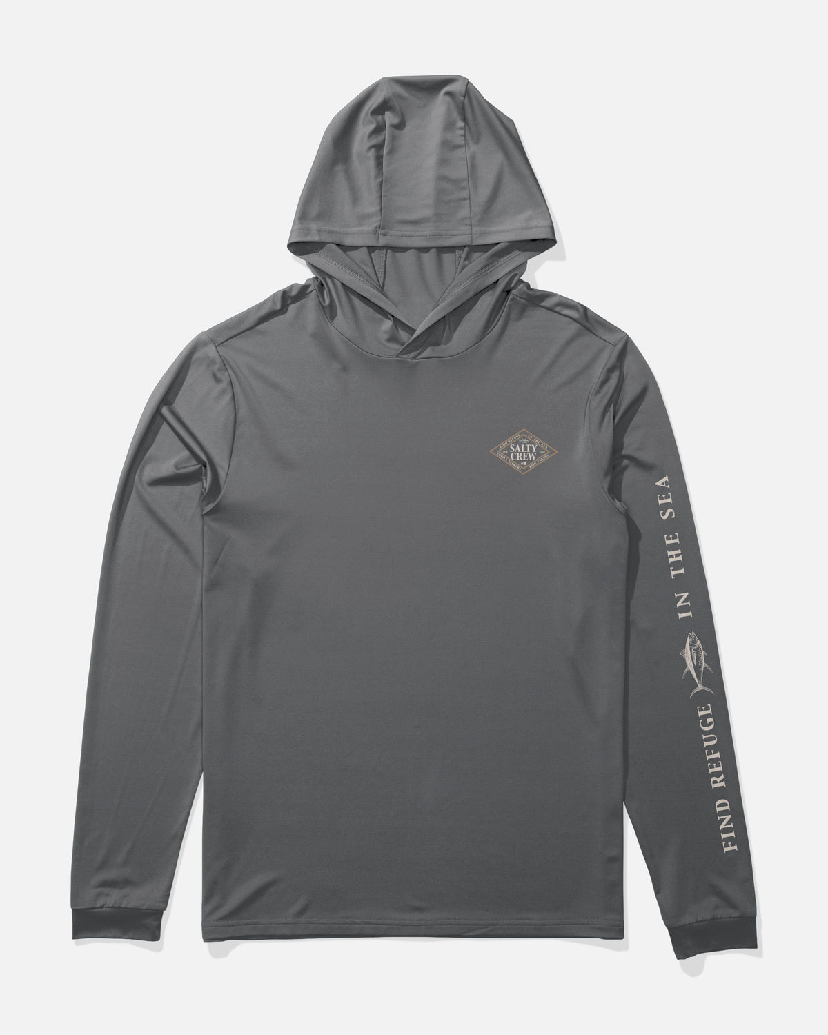 ICONIC HOOD SUNSHIRT - Charcoal | Salty Crew