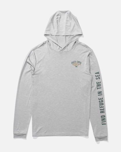 BITMAP HOOD SUNSHIRT - Grey Heather | Salty Crew