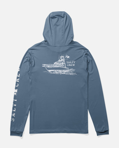ON BOARD HOOD SUNSHIRT - Captains Blue | Salty Crew