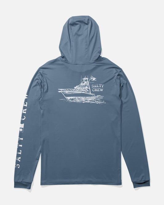 ON BOARD HOOD SUNSHIRT - Captains Blue | Salty Crew
