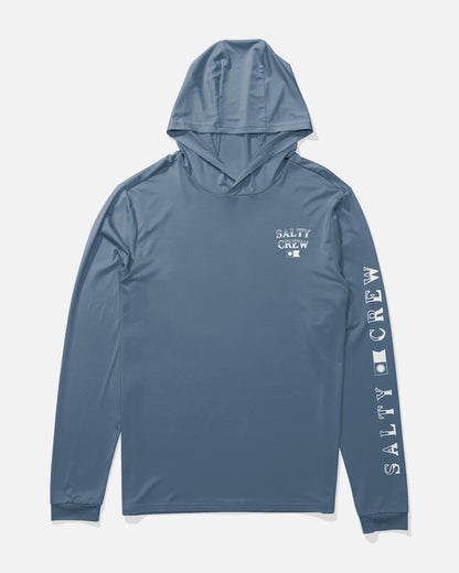 ON BOARD HOOD SUNSHIRT - Captains Blue | Salty Crew