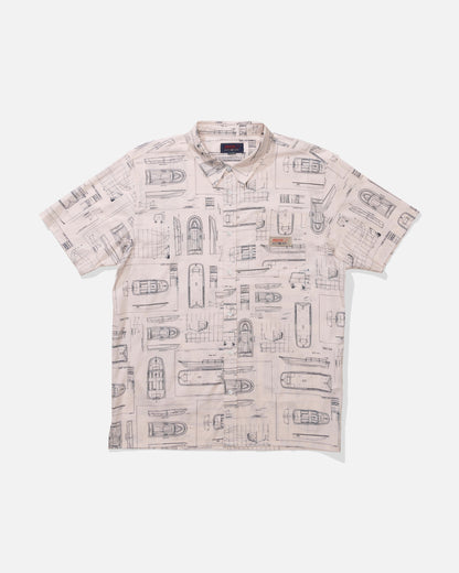WHALER SS BUTTON UP - Bone | Salty Crew