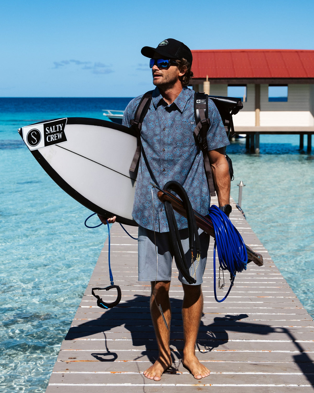 DRIFTER UV BUTTON UP - Monument | Salty Crew