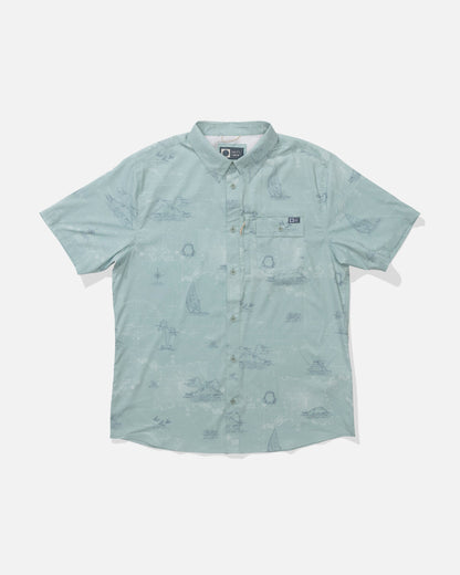 FLAGSHIP UV BUTTON UP - Jade | Salty Crew