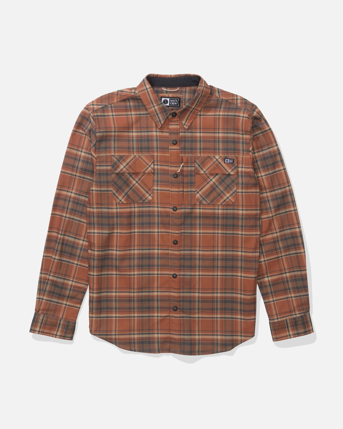 FATHOM LS TECH FLANNEL - Russet | Salty Crew