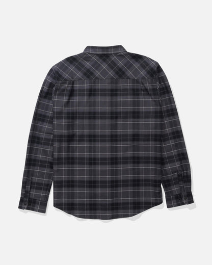 FATHOM LS TECH FLANNEL - Black Grey | Salty Crew