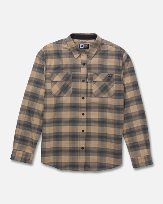 FATHOM LS TECH FLANNEL - Khaki | Salty Crew