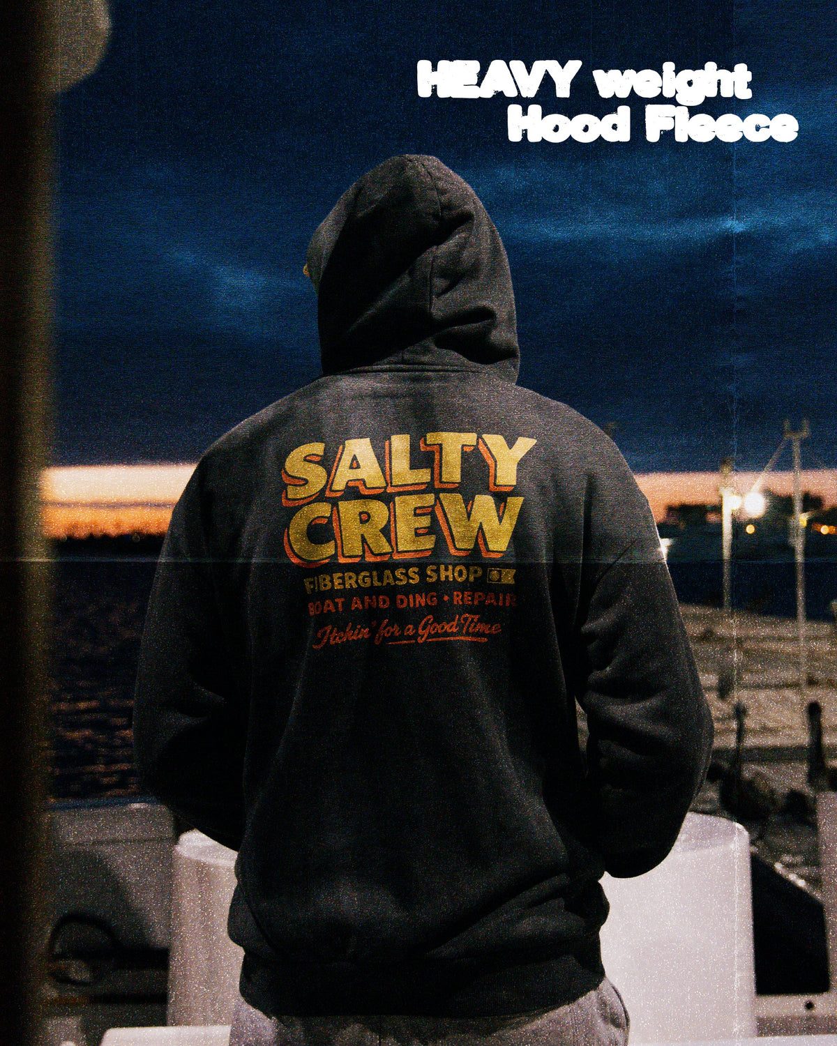 DECKHAND FIBERGLASS FLEECE - Washed Black | Salty Crew