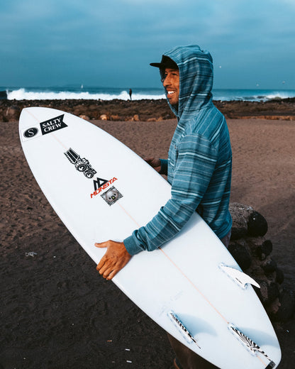 CREWSER FLEECE HOOD - Mid Blue | Salty Crew