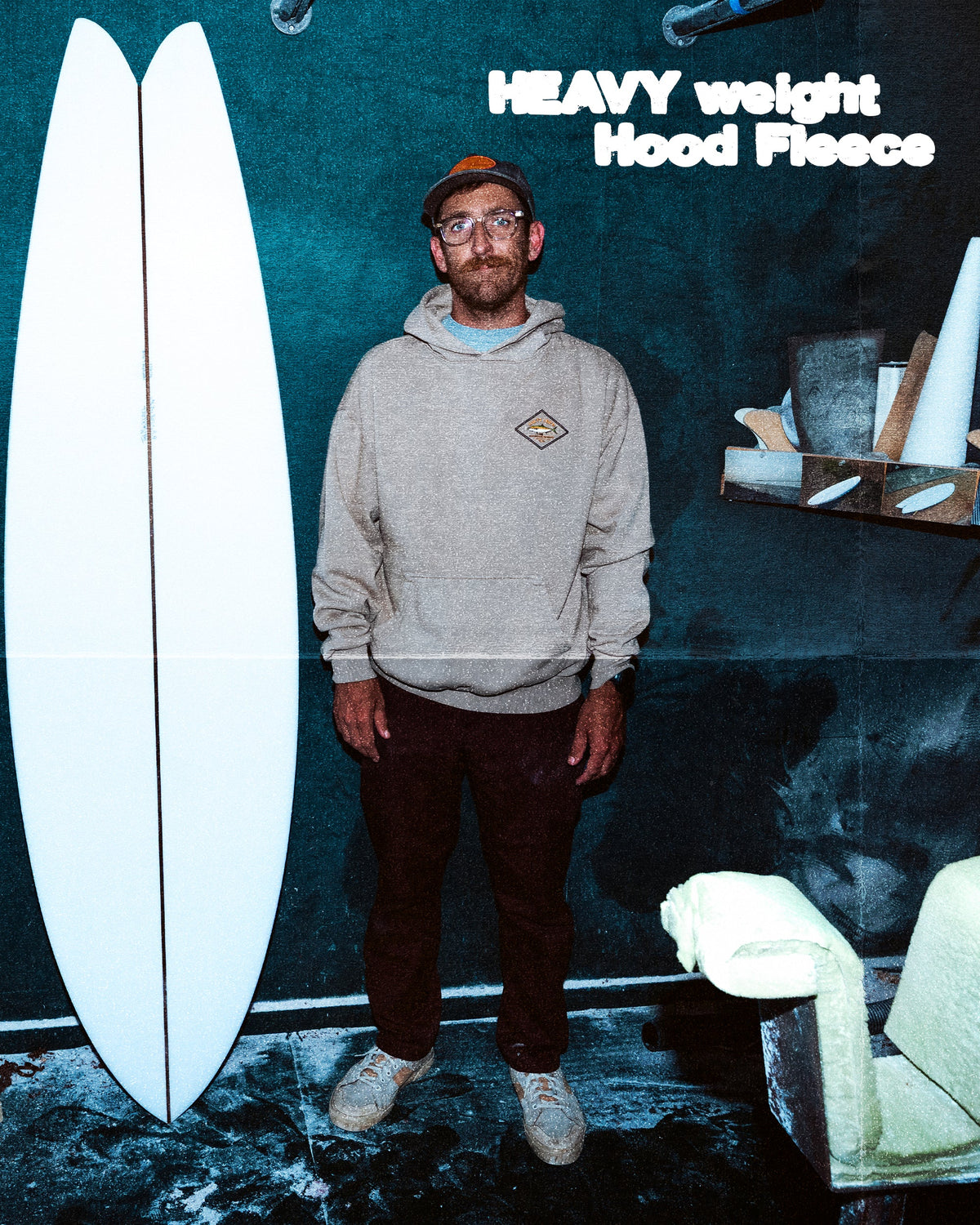 DECKHAND YELLOWTAIL FLEECE - Washed Stone | Salty Crew