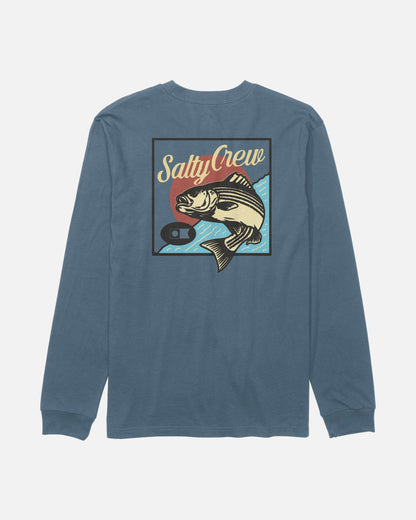 STRIPED LS TEE - Slate | Salty Crew