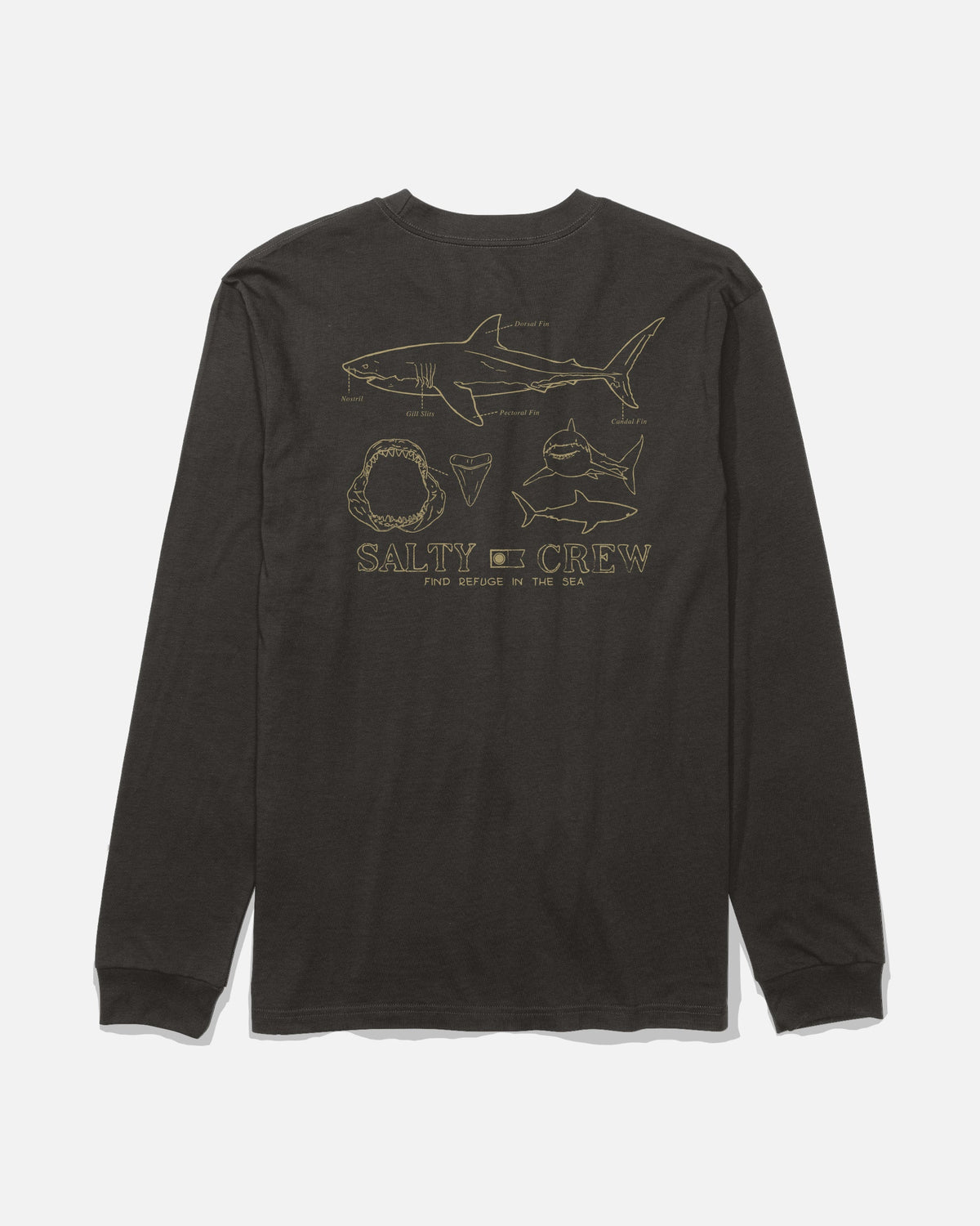 GREAT WHITE LS TEE - BLACK | Salty Crew