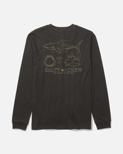 GREAT WHITE LS TEE - BLACK | Salty Crew