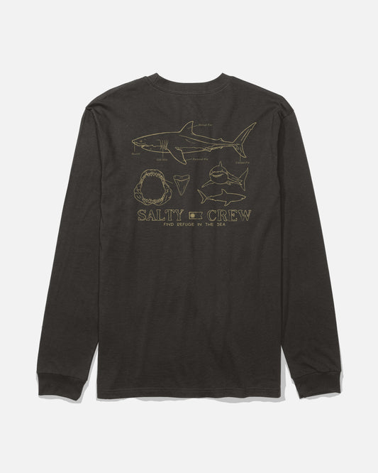 GREAT WHITE LS TEE - BLACK | Salty Crew