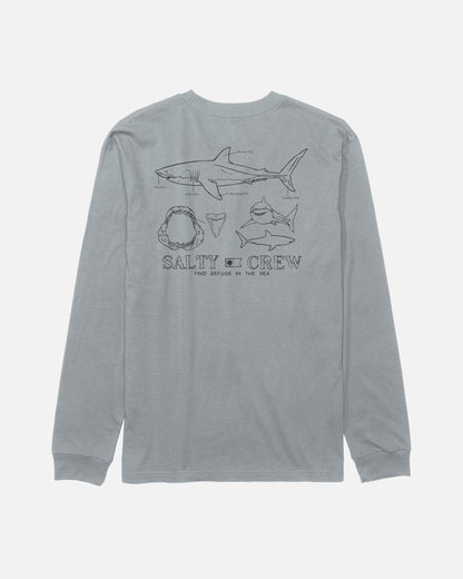 GREAT WHITE LS TEE - Quarry | Salty Crew