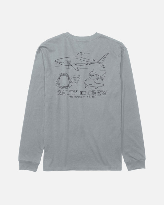GREAT WHITE LS TEE - Quarry | Salty Crew