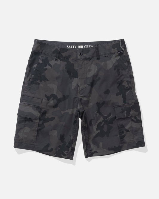 TRANSOM CARGO SHORT - Black Camo | Salty Crew