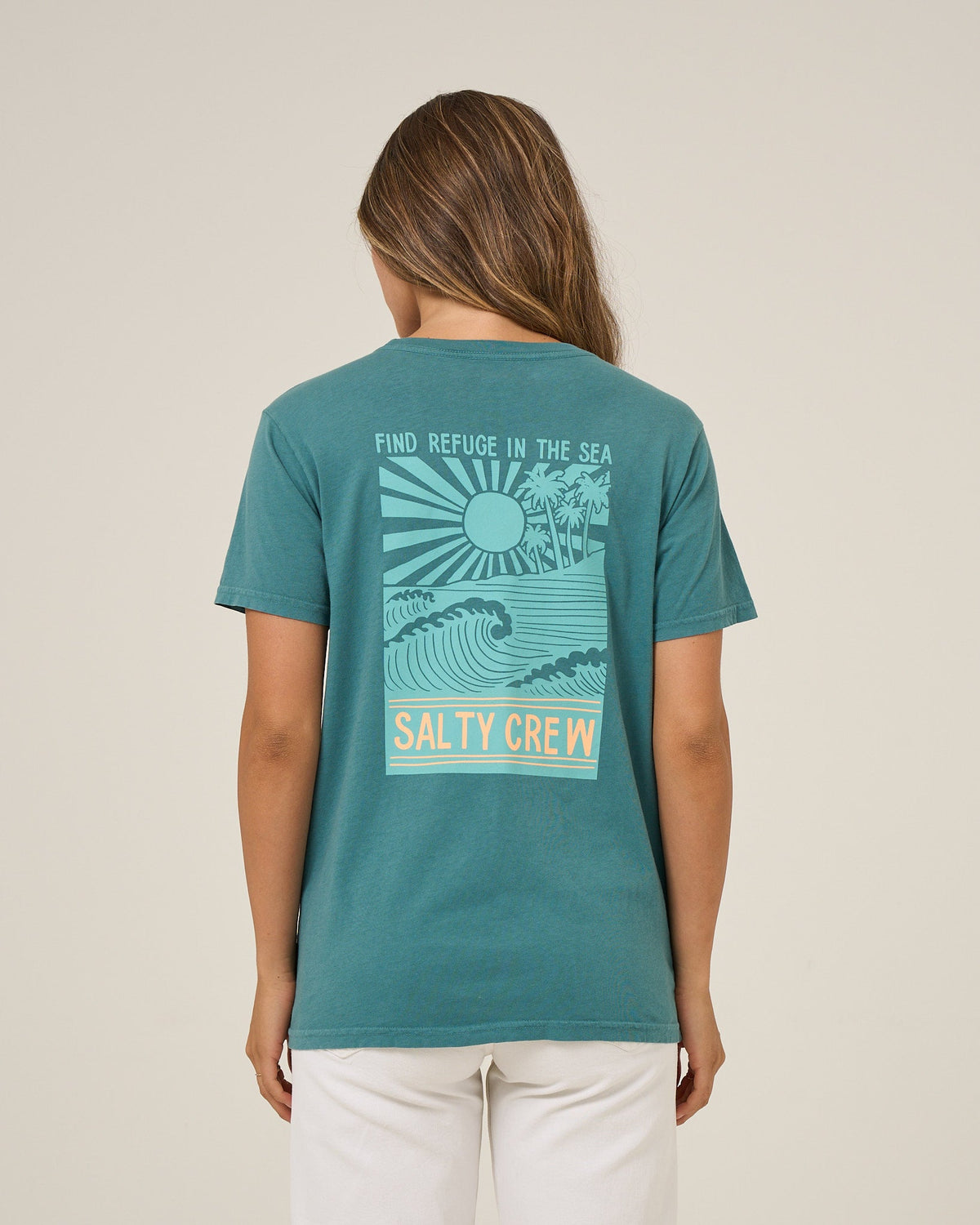 RISE AND SMILE BF TEE - Teal | Salty Crew