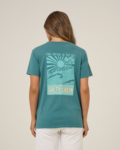 RISE AND SMILE BF TEE - Teal | Salty Crew