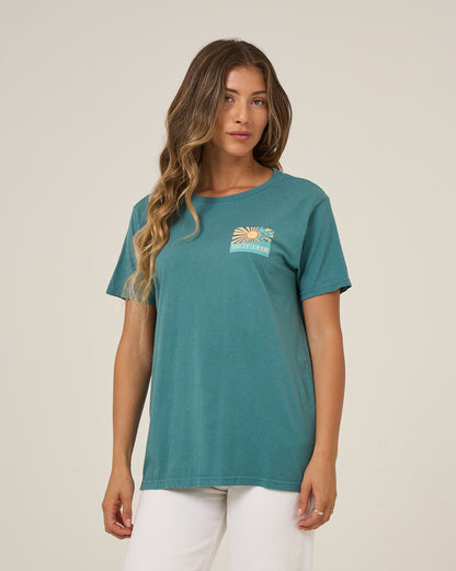 RISE AND SMILE BF TEE - Teal | Salty Crew