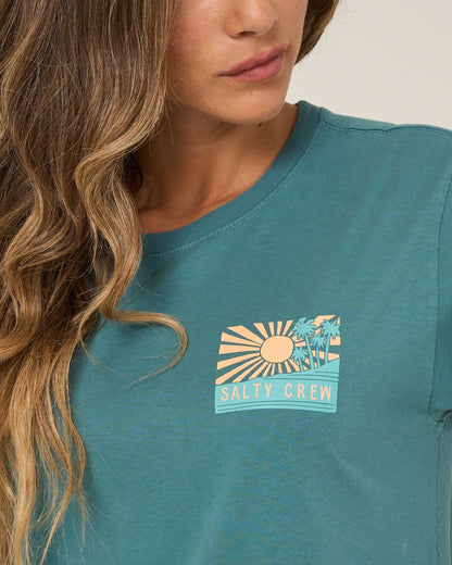 RISE AND SMILE BF TEE - Teal | Salty Crew