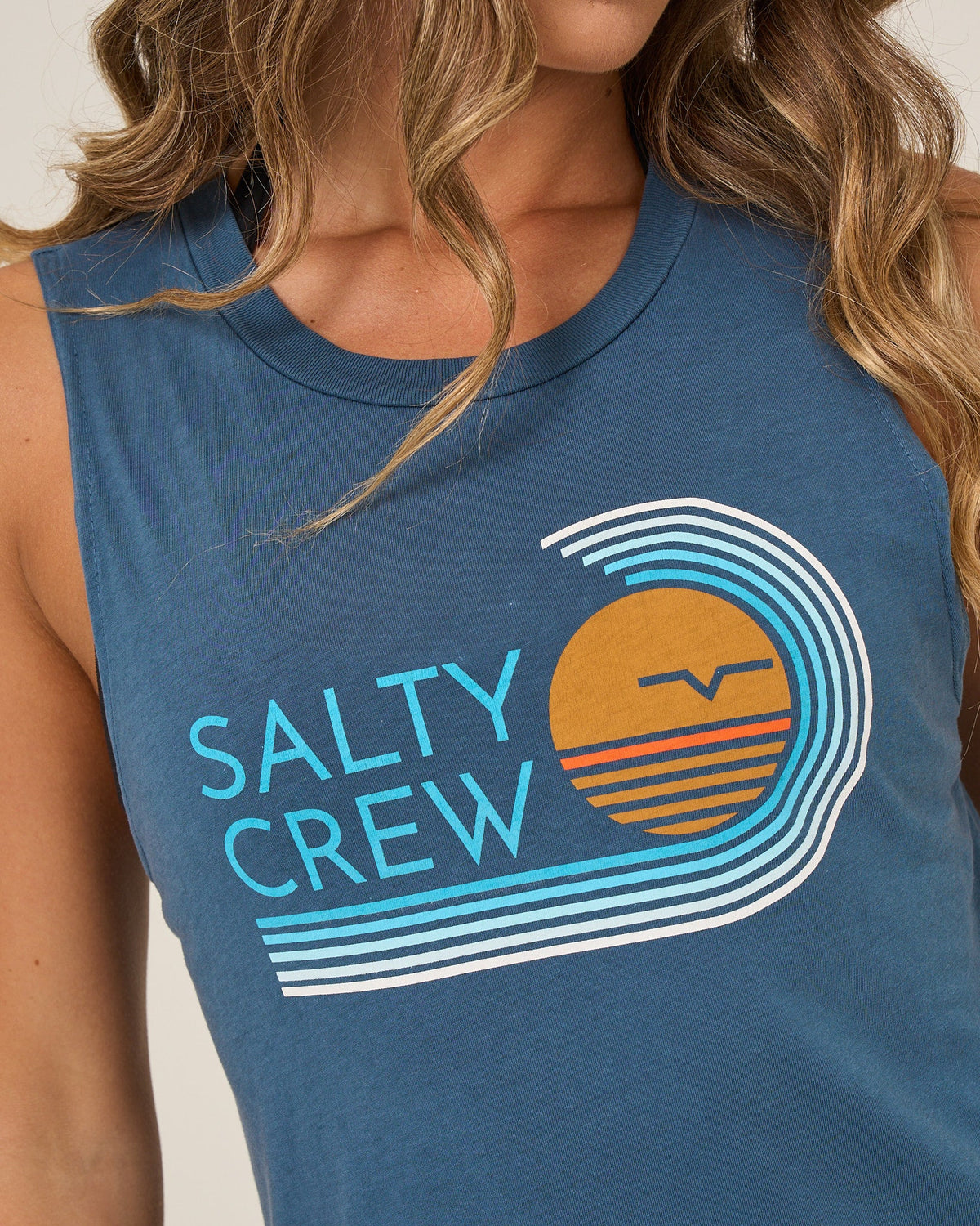 OMBRE WAVE MUSCLE TANK - Midnight Navy | Salty Crew