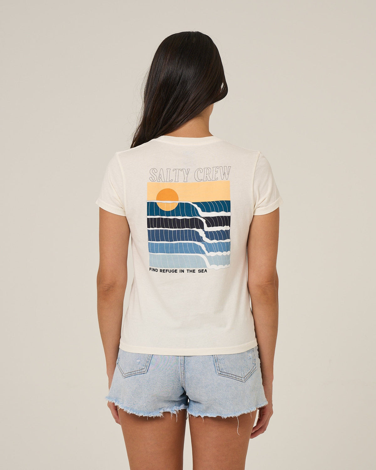 RETRO WAVE MODERN TEE - Off White | Salty Crew