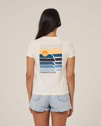 RETRO WAVE MODERN TEE - Off White | Salty Crew