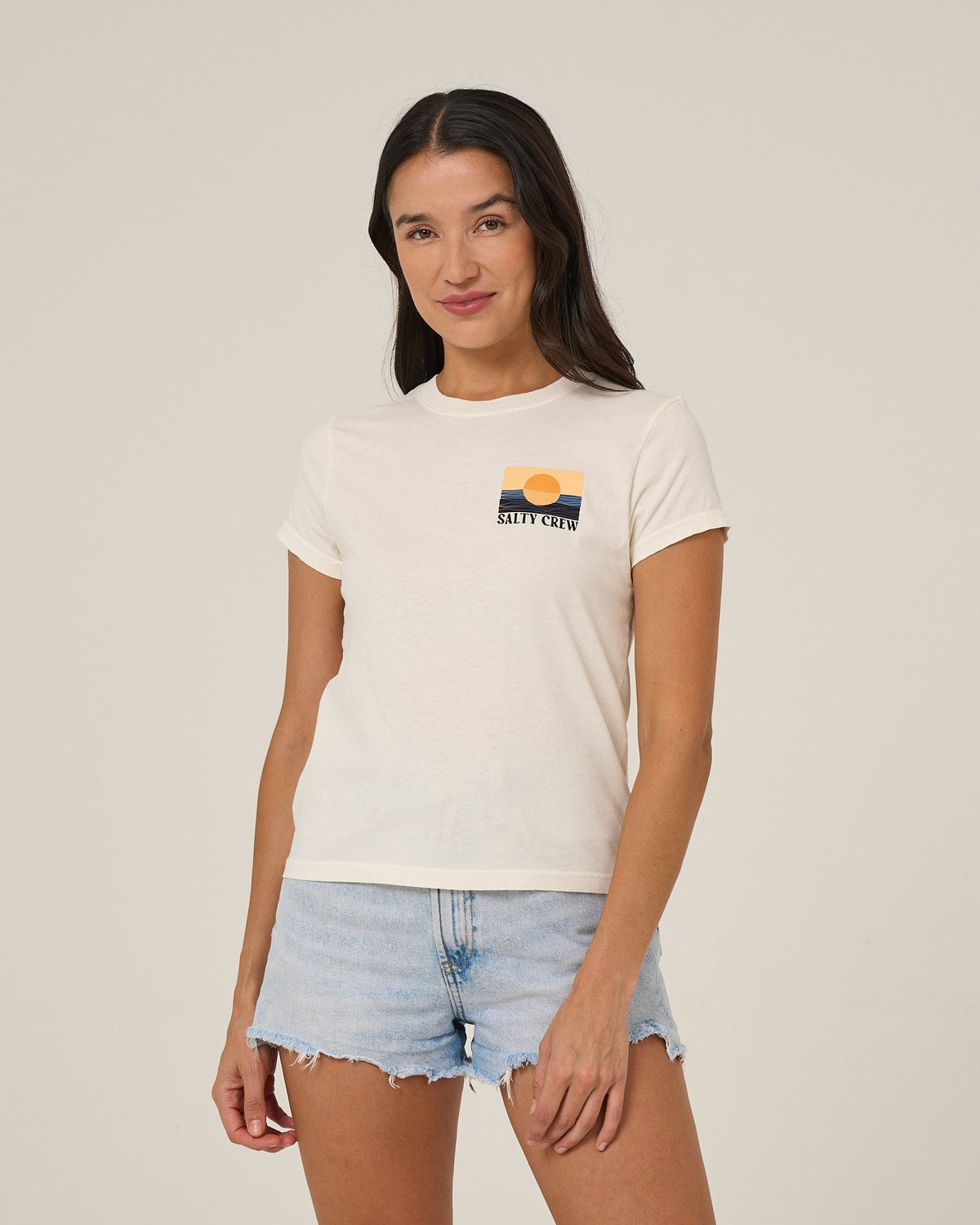 RETRO WAVE MODERN TEE - Off White | Salty Crew