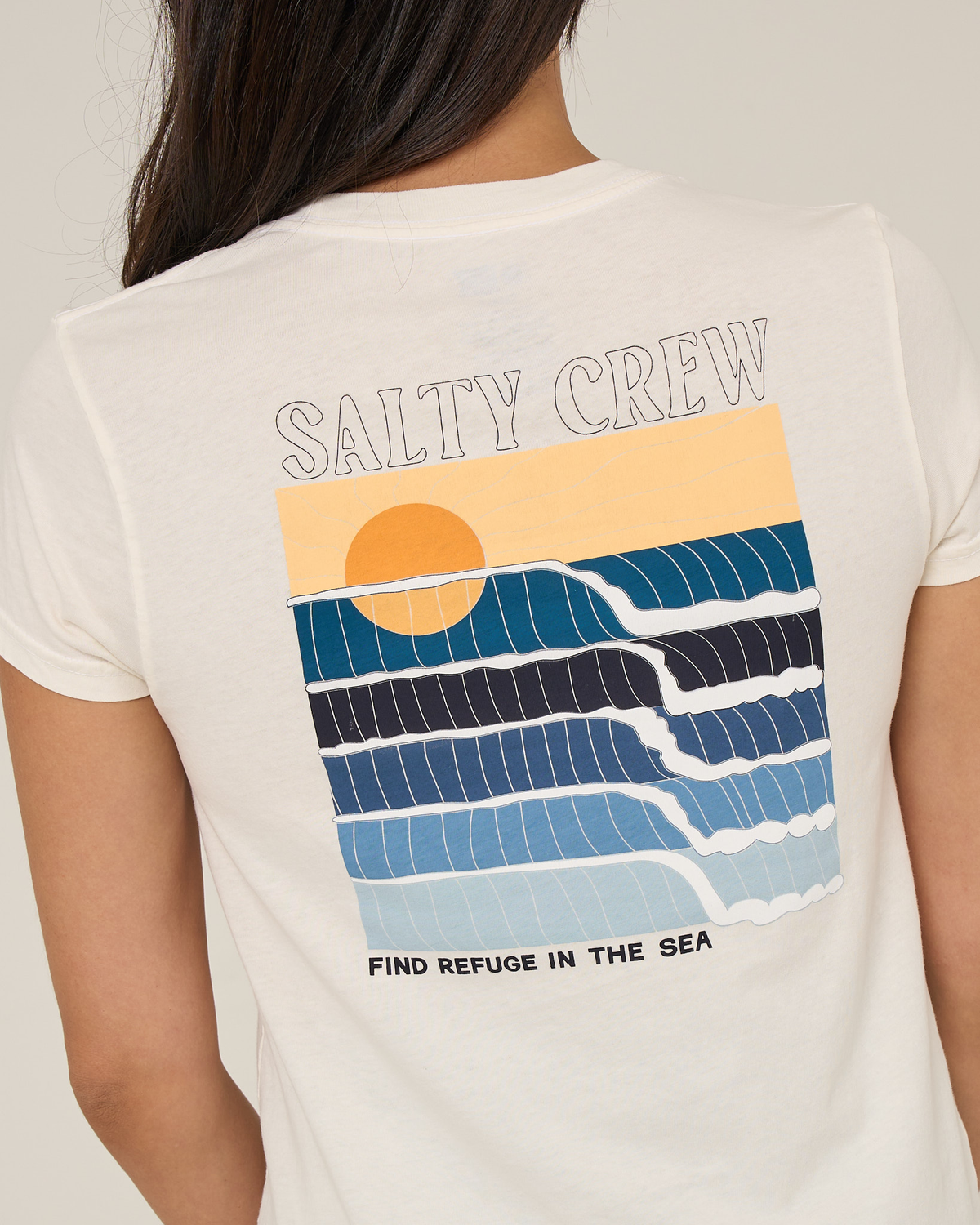 RETRO WAVE MODERN TEE - Off White | Salty Crew