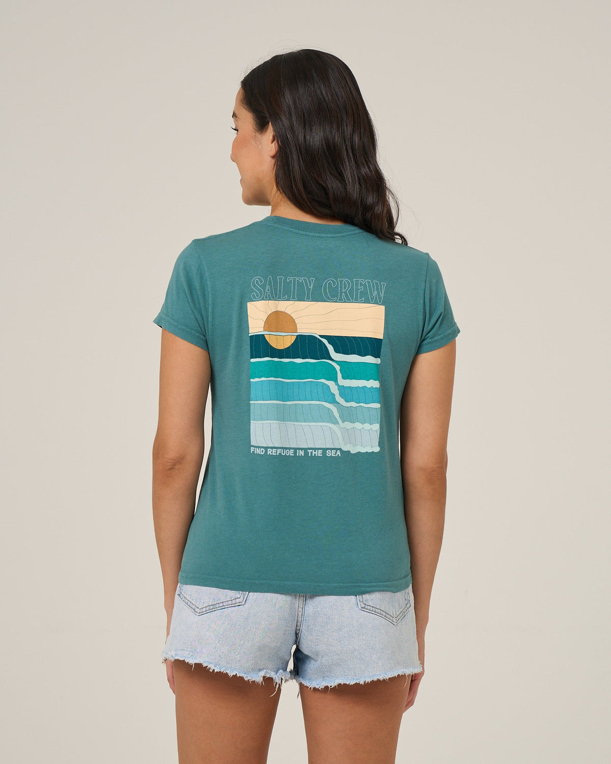 RETRO WAVE MODERN TEE - Teal | Salty Crew