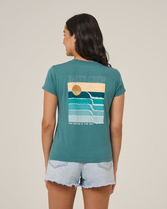 RETRO WAVE MODERN TEE - Teal | Salty Crew