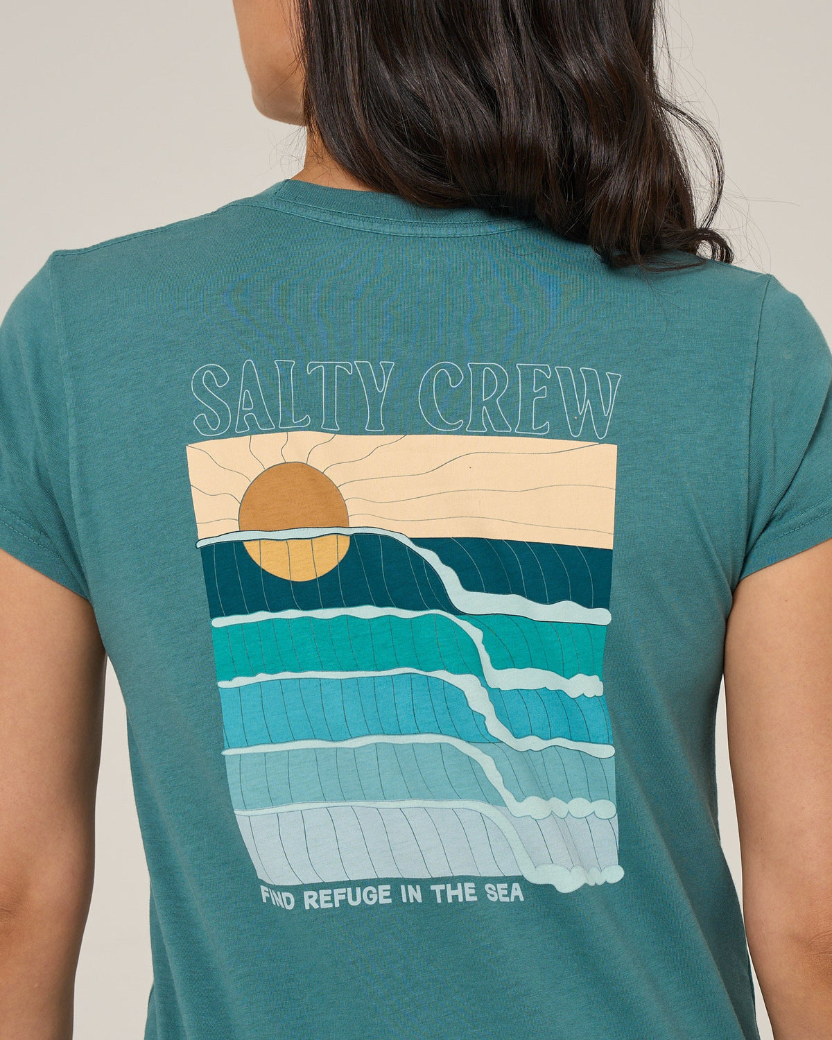 RETRO WAVE MODERN TEE - Teal | Salty Crew