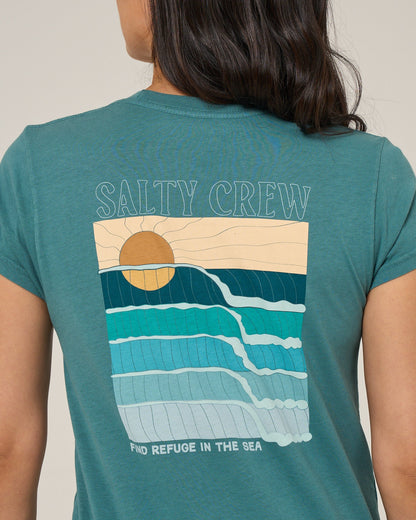 RETRO WAVE MODERN TEE - Teal | Salty Crew