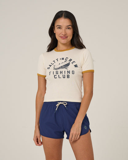 FISHING CLUB RINGER TEE - Off White | Salty Crew