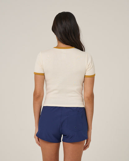 FISHING CLUB RINGER TEE - Off White | Salty Crew