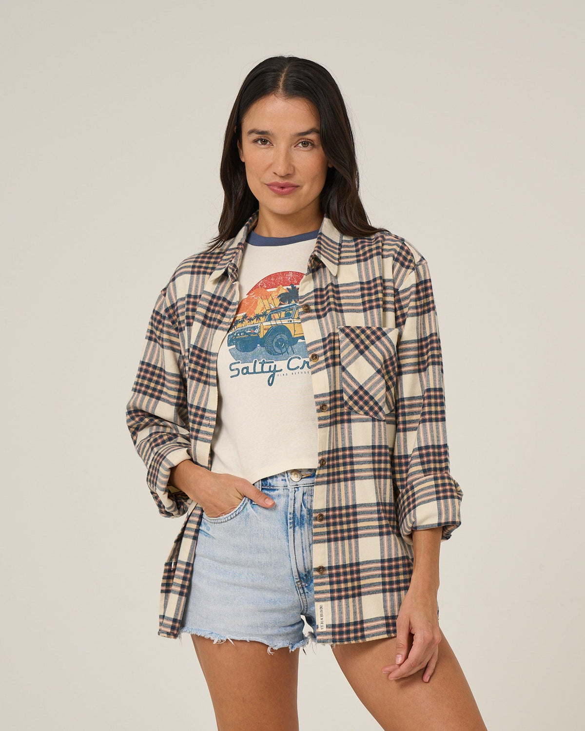 OUT WEST FLANNEL - Birch | Salty Crew