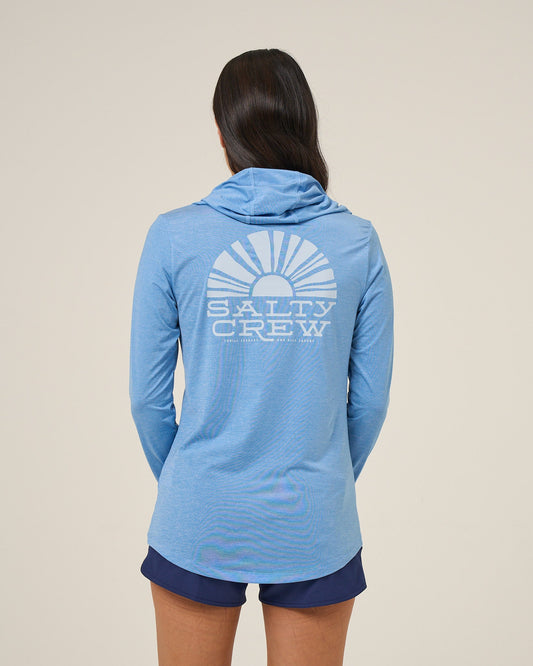 SUNSHINE HOODED SUNSHIRT - Ash Blue | Salty Crew