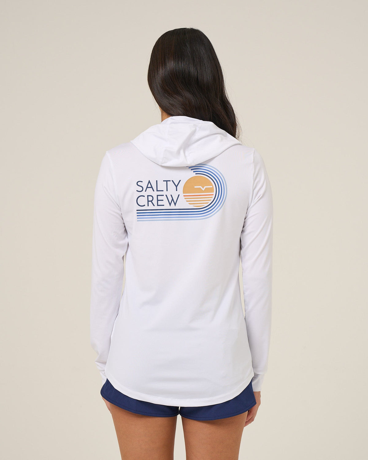 OMBRE WAVE HOOD SUNSHIRT - White | Salty Crew