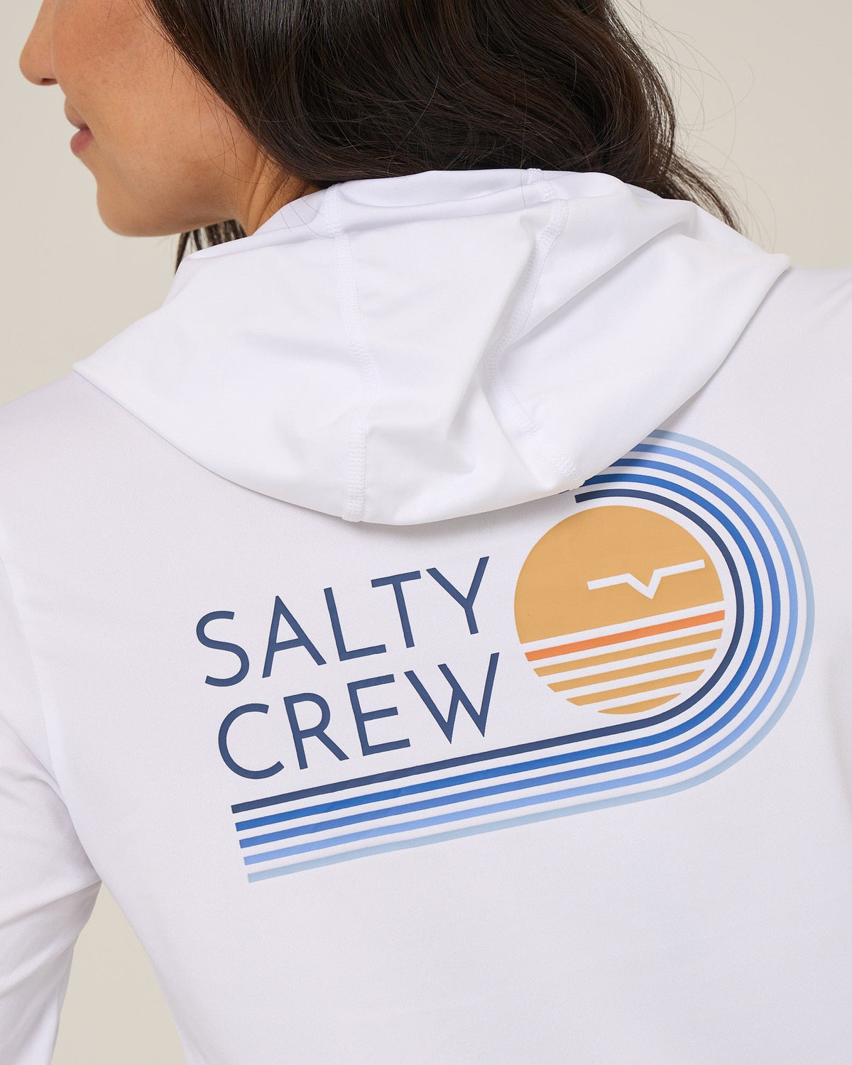 OMBRE WAVE HOOD SUNSHIRT - White | Salty Crew