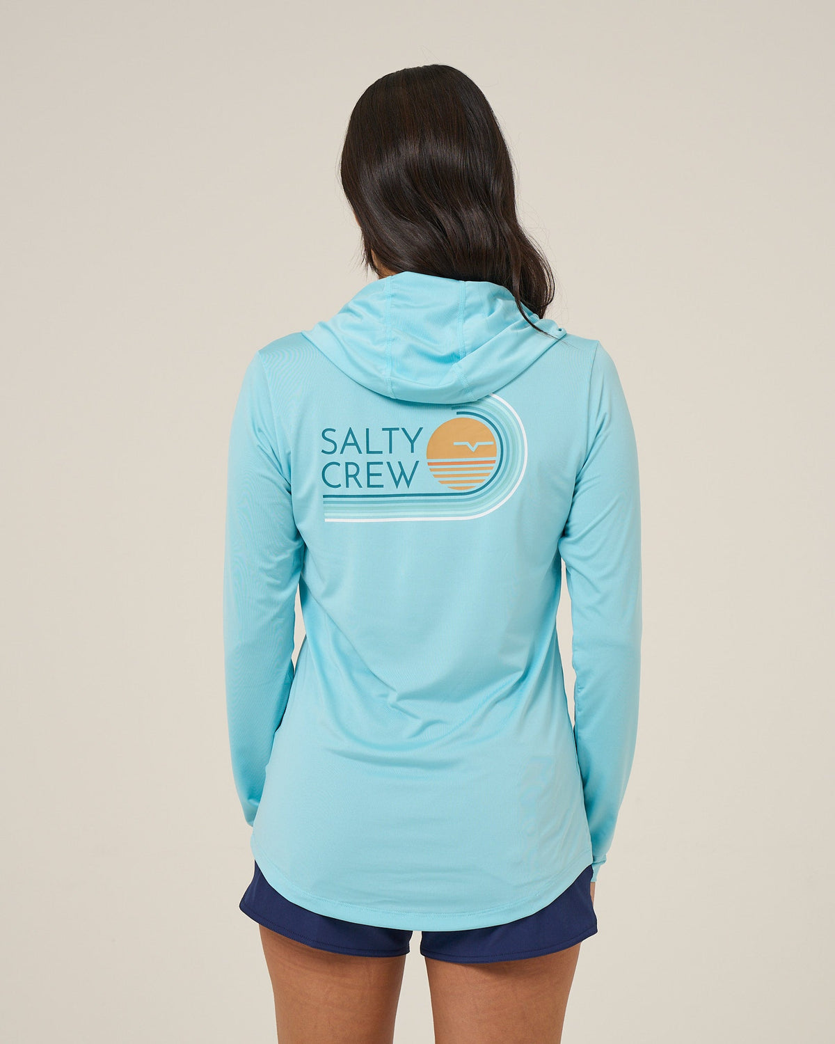 OMBRE WAVE HOOD SUNSHIRT - Aquamarine | Salty Crew