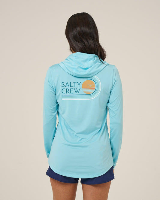 OMBRE WAVE HOOD SUNSHIRT - Aquamarine | Salty Crew