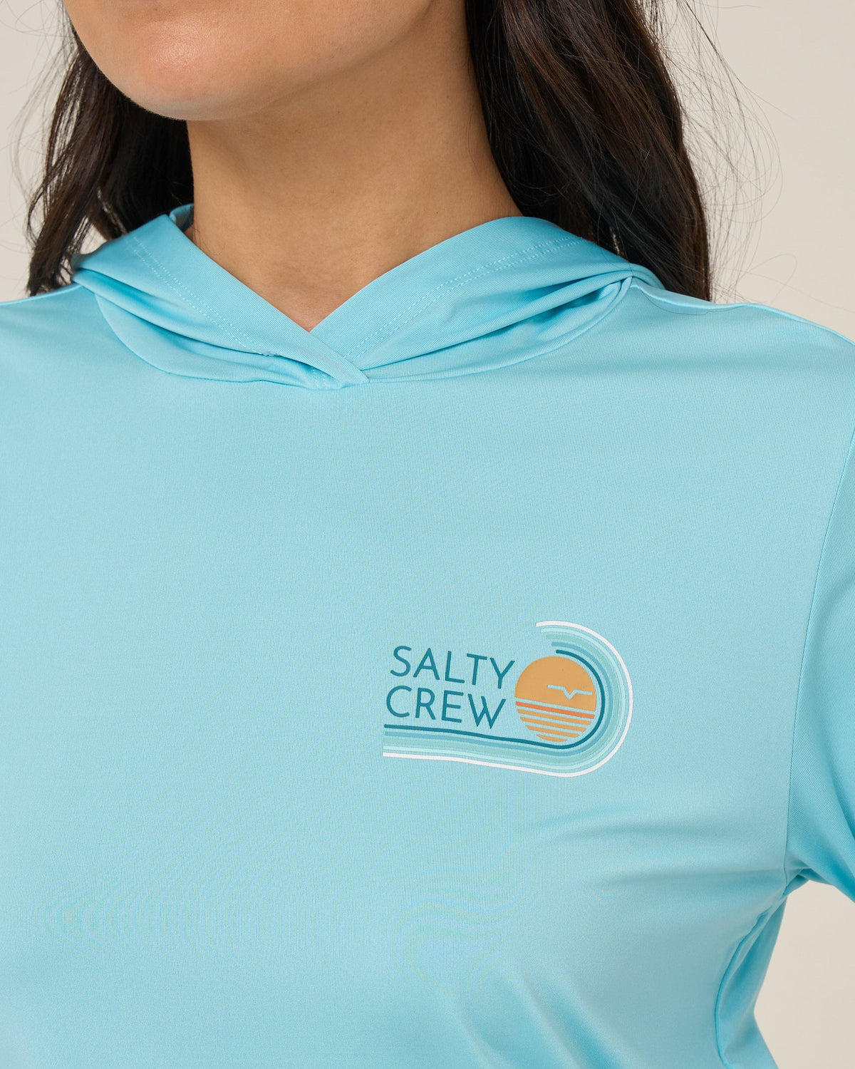 OMBRE WAVE HOOD SUNSHIRT - Aquamarine | Salty Crew