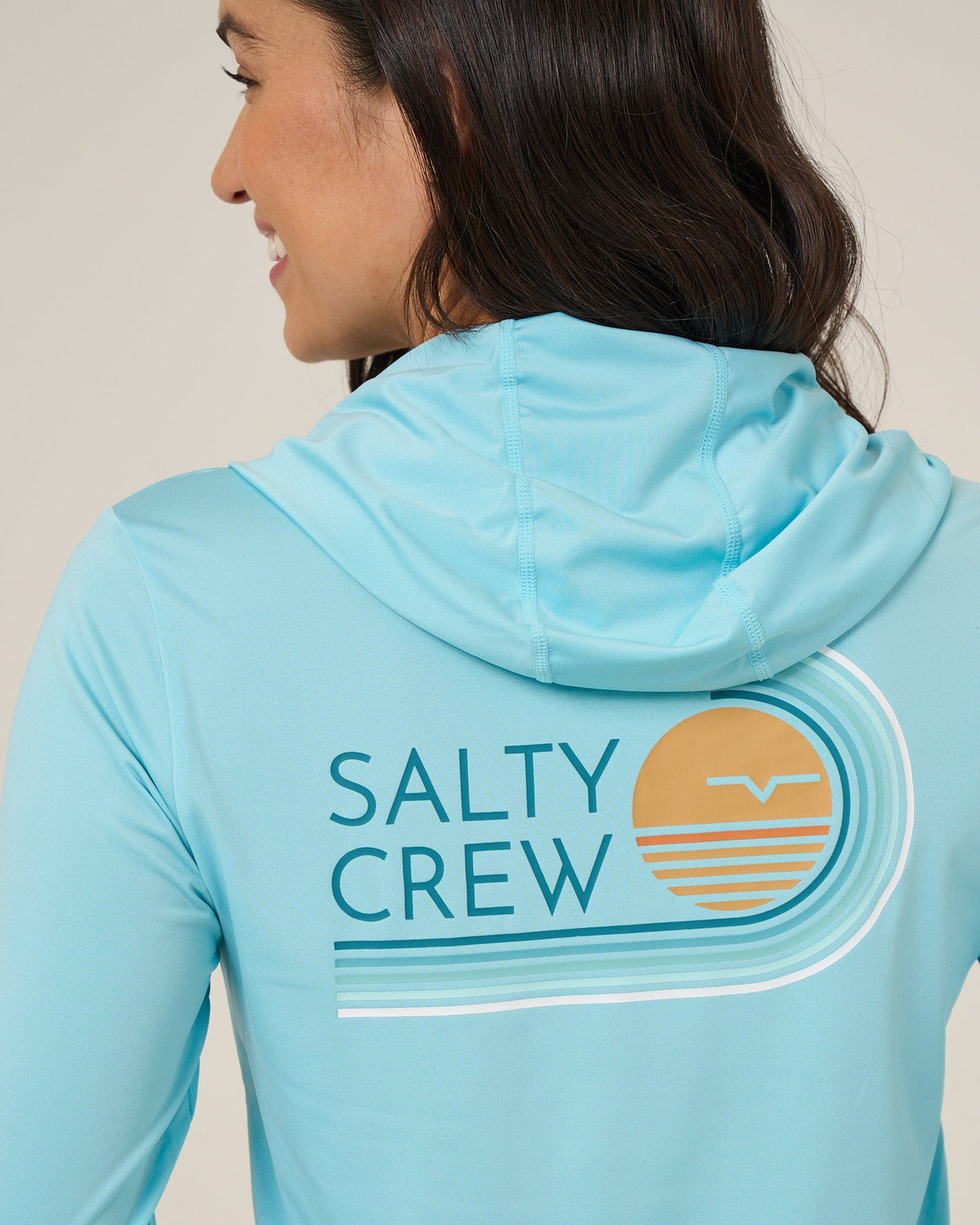 OMBRE WAVE HOOD SUNSHIRT - Aquamarine | Salty Crew