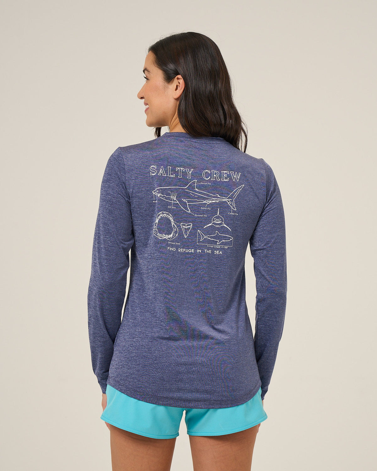 SHARK ANATOMY SUNSHIRT - Bright Navy | Salty Crew