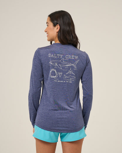 SHARK ANATOMY SUNSHIRT - Bright Navy | Salty Crew