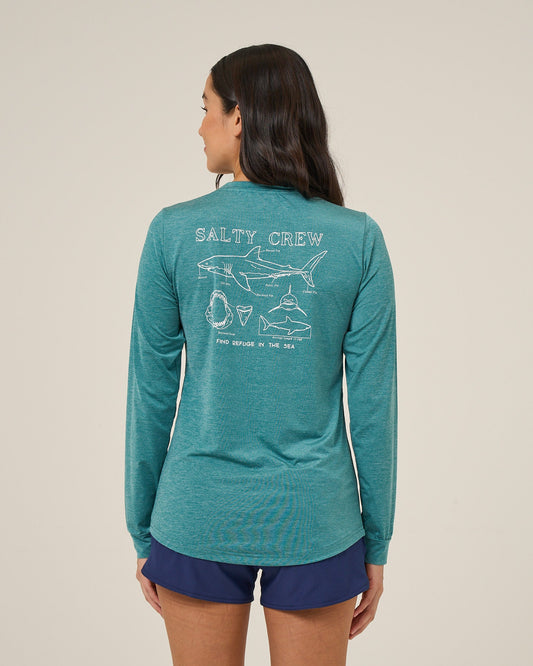 SHARK ANATOMY SUNSHIRT - Teal | Salty Crew